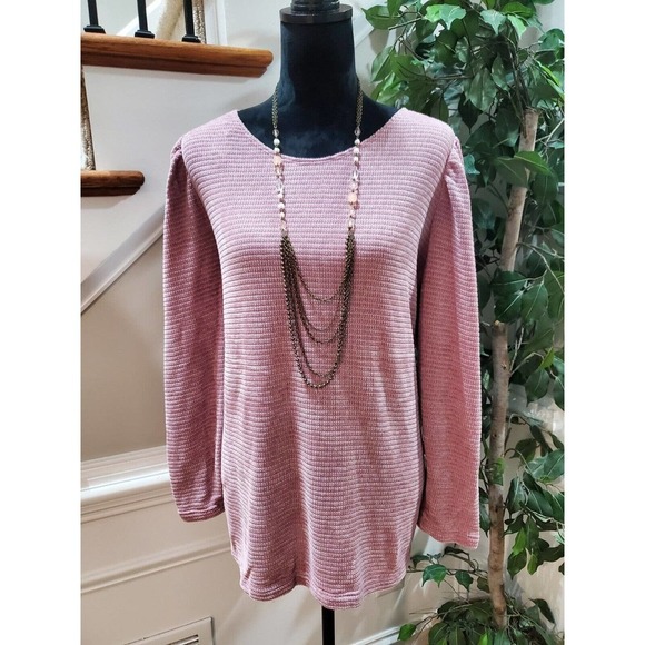 CHENAULT Sweater Rose Pink Chenille Raglan Sleeves Womens 3X Causal Pullover - Picture 13 of 13